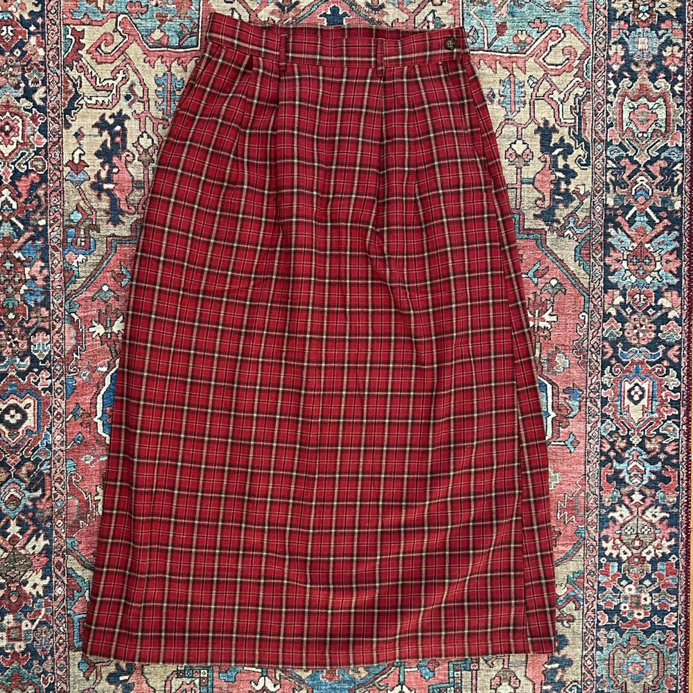 Vintage Woolrich Red Plaid A Line Skirt 100% cotton Women’s size 12